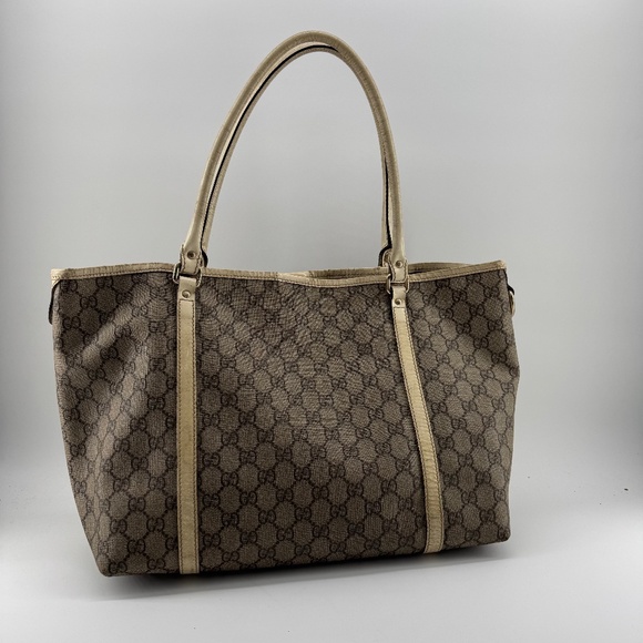 Gucci GG Supreme Canvas Tote Bag with Leather Trim - Picture 2 of 13